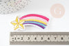 Parche termoadhesivo estrella fugaz arcoíris, personalización de ropa, parche termoadhesivo, parche bordado, parche bordado, 60mm, X1 G3383