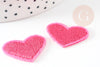 Parche de corazón rosa bordado, personalización de ropa, parche termoadhesivo, parche bordado, parche bordado, 20mm, X5 G5077