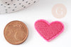 Parche de corazón rosa bordado, personalización de ropa, parche termoadhesivo, parche bordado, parche bordado, 20mm, X5 G5077