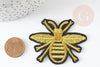 Parche termoadhesivo de abeja dorada bordada, personalización de ropa de 63 mm, parche termoadhesivo, parche bordado, parche bordado X2 G3769