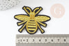 Parche termoadhesivo de abeja dorada bordada, personalización de ropa de 63 mm, parche termoadhesivo, parche bordado, parche bordado X2 G3769