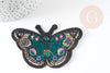 Parche termoadhesivo bordado mariposa verde 87mm, personalización de ropa, parche termoadhesivo, parche bordado, X1 G3263