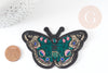 Parche termoadhesivo bordado mariposa verde 87mm, personalización de ropa, parche termoadhesivo, parche bordado, X1 G3263