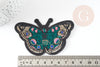 Embroidered iron-on patch green butterfly 87mm, clothing customization, iron-on patch, embroidered patch, X1 G3263