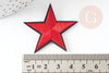 Parche bordado termoadhesivo estrella roja, personalización de ropa, parche termoadhesivo, parche bordado, 43,5 mm, X2 G2856