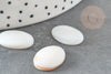 Oval white mother-of-pearl cabochon, mother-of-pearl cabochon, shell cabochon, natural mother-of-pearl, 16mm, X1 G1964