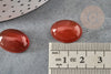 Cabujón de cornalina naranja, cabujón ovalado, cornalina natural, piedra natural, 13x18mm, X1 G4482