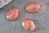 Oval glass cabochon watermelon stone rose13x18mm, X1 G2396