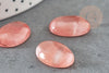 Oval glass cabochon watermelon stone rose13x18mm, X1 G2396