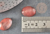 Cabujón de cristal ovalado piedra sandía rosa13x18mm, X1 G2396