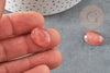 Cabochon ovale verre watermelon stone rose13x18mm, X1 G2396