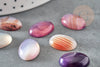 Cabochon ovale agate violette,agate naturelle pour créer des bijoux en pierre naturelle ,18x13mm, X1 G1557