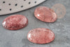 Oval strawberry quartz cabochon, oval cabochon, natural strawberry quartz, jewelry making, natural stone, 18x13mm, unit, G2219