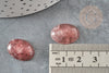 Strawberry quartz oval cabochon, natural strawberry quartz, natural stone, 18x13mm, X1 G2219