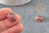 Cabujón ovalado de cuarzo fresa, cuarzo fresa natural, piedra natural, 18x13mm, X1 G2219