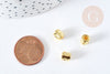 Perle Ethnique Tube Zamac doré cylindrique 6mm, perle ethnique fabrication bijoux, X10 G8734