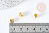Ethnic Bead Cylindrical Golden Zamac Tube 6mm, ethnic bead jewelry making, X10 G8734