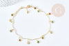 Multicolored enamelled golden brass daisy flower bracelet 24.5mm, Mother's Day birthday gift idea for women, unit G8787 