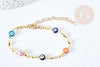 Multicolor protective eye chain bracelet gold stainless steel 304 -19cm, X1 G8739 