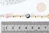 Bracelet chaine oeil protecteur multicolore acier inoxydable doré 304 -19cm, X1 G8739