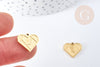 Colgante corazón origami en acero inoxidable 18K con baño de oro 201 IP 15mm, un adorable colgante para crear joyas DIY, unidad G8785
