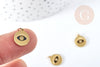 Pendentif rond oeil acier doré 316 inoxydable émaillé 11.5mm, un joli pendentif pour la création de bijoux DIY, l'unité G8856