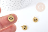 Pendentif rond oeil acier doré 316 inoxydable émaillé 11.5mm, un joli pendentif pour la création de bijoux DIY, l'unité G8856