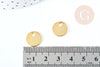 Pendentif médaille ronde étoile acier 201 doré inoxydable 12.5mm,pendentif sans nickel, X1, G8818