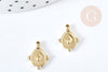 Gold 304 stainless steel drop pendant 15mm, resistant costume jewelry creation, X1 G8858