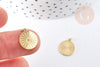 Pendentif rond soleil acier inoxydable 316L doré IP 14mm, pendentif bijoux mystique chance,X1 G8741