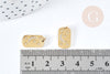 Pendentif rectangle lune étoiles zircons acier 316 doré inoxydable 15mm,pendentif sans nickel pour création bijoux,l'unité G8817