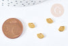 Pendentif acier 201 inoxydable dore éventail 7.5mm, fournitures résistantes pour création bijoux, X5 G8820