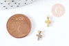 316 gold stainless steel zircon cross pendant 8.5mm, religion jewelry creation, X1 G8819 