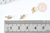 Pendentif croix zircon acier 316 doré inoxydable 8.5mm,création bijoux religion, X1 G8819