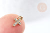 316 gold stainless steel zircon cross pendant 8.5mm, religion jewelry creation, X1 G8819 