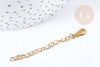 Gold IP 304 stainless steel extension chain 62-70mm, gold steel supplies for jewelry creation X1 G8791 