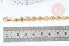 Bracelet médailles acier doré 304 inoxydable émaillé multicolore 25mm, idée cadeau anniversaire fête des mères femme, l'unité G8798