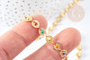 Multicolored enamelled 304 stainless steel gold medal bracelet 25mm, Mother's Day birthday gift idea for women, unit G8798 