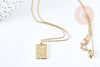 Collier rectangle symbole porte bonheur acier inoxydable 304- 45cm,collier minismaliste femme, l'unité - G8802