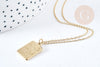 Rectangular necklace lucky symbol stainless steel 304 - 45cm, minimalist women's necklace, unit - G8802 