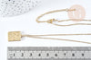 Collier rectangle symbole porte bonheur acier inoxydable 304- 45cm,collier minismaliste femme, l'unité - G8802