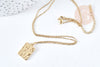 Rectangular necklace lucky symbol stainless steel 304 - 45cm, minimalist women's necklace, unit - G8802 