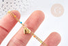 Pulsera de corazón con múltiples cadenas en acero dorado 304 de acero inoxidable esmaltado en varios colores de 25 mm, idea de regalo de cumpleaños para el Día de la Madre para mujer, unidad G8804 
