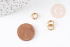 Round open raw brass rings 8mm, brass supplies for nickel-free jewelry creation, X100 (20gr) - G4696
