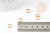 Anneaux ronds ouvert laiton brut 8mm, fournitures laiton pour création bijoux sans nickel, X100 (20gr)- G4696