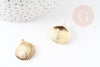 Perle coquillage zamac doré 14K 24mm, pendentif creation bijoux thème vacances X1 G5829