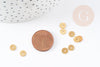 Rondelles laiton doré brossé heishi 6mm, perles dorées intercalaires pour création de bijoux, disque de perles, X50 G5951