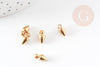 Raw brass tip charm, creative supplies, nickel-free pendant, raw brass, raw brass pendant, 9mm, X10 G1345
