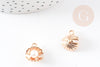 Golden zamac shell pendant pearl 15mm, jewelry creation pendant, X2 G0755
