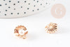 Golden zamac shell pendant pearl 15mm, jewelry creation pendant, X2 G0755